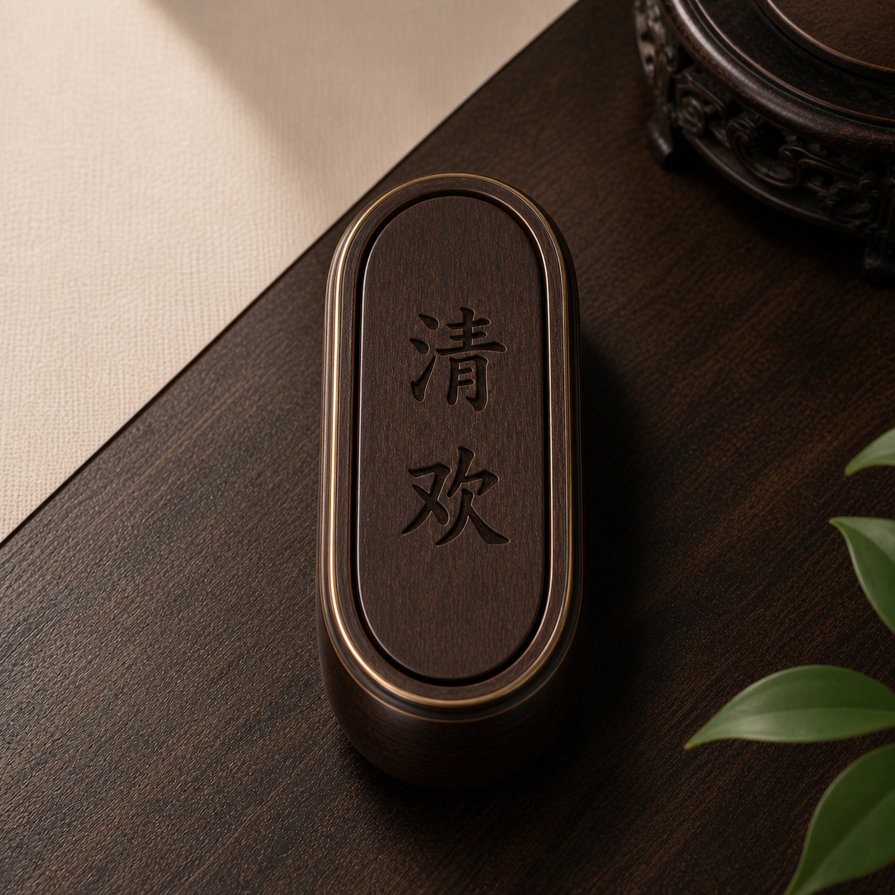 沐泽锦方长椭圆款香篆器